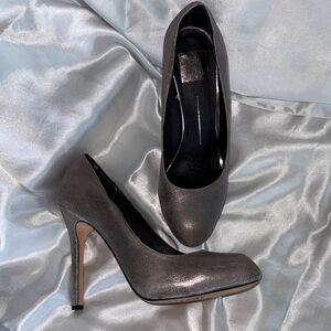 DOLCE VITA Silver Leather High Heels
